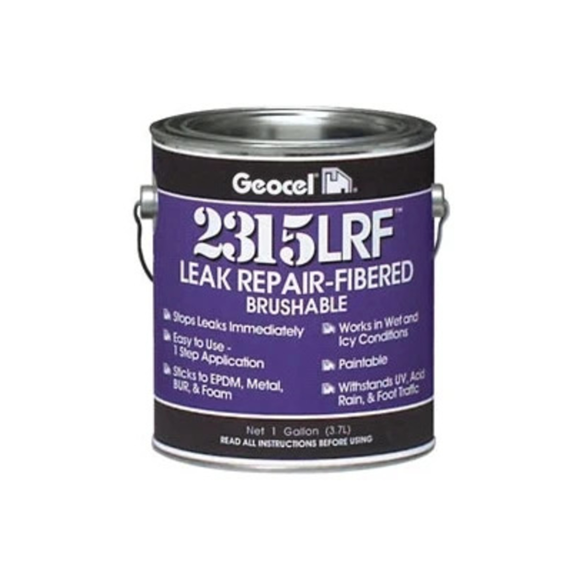 Geocel 2315LRF Leak Repair-Fibered Brushable Coating 1 Quart Clear, 6PK